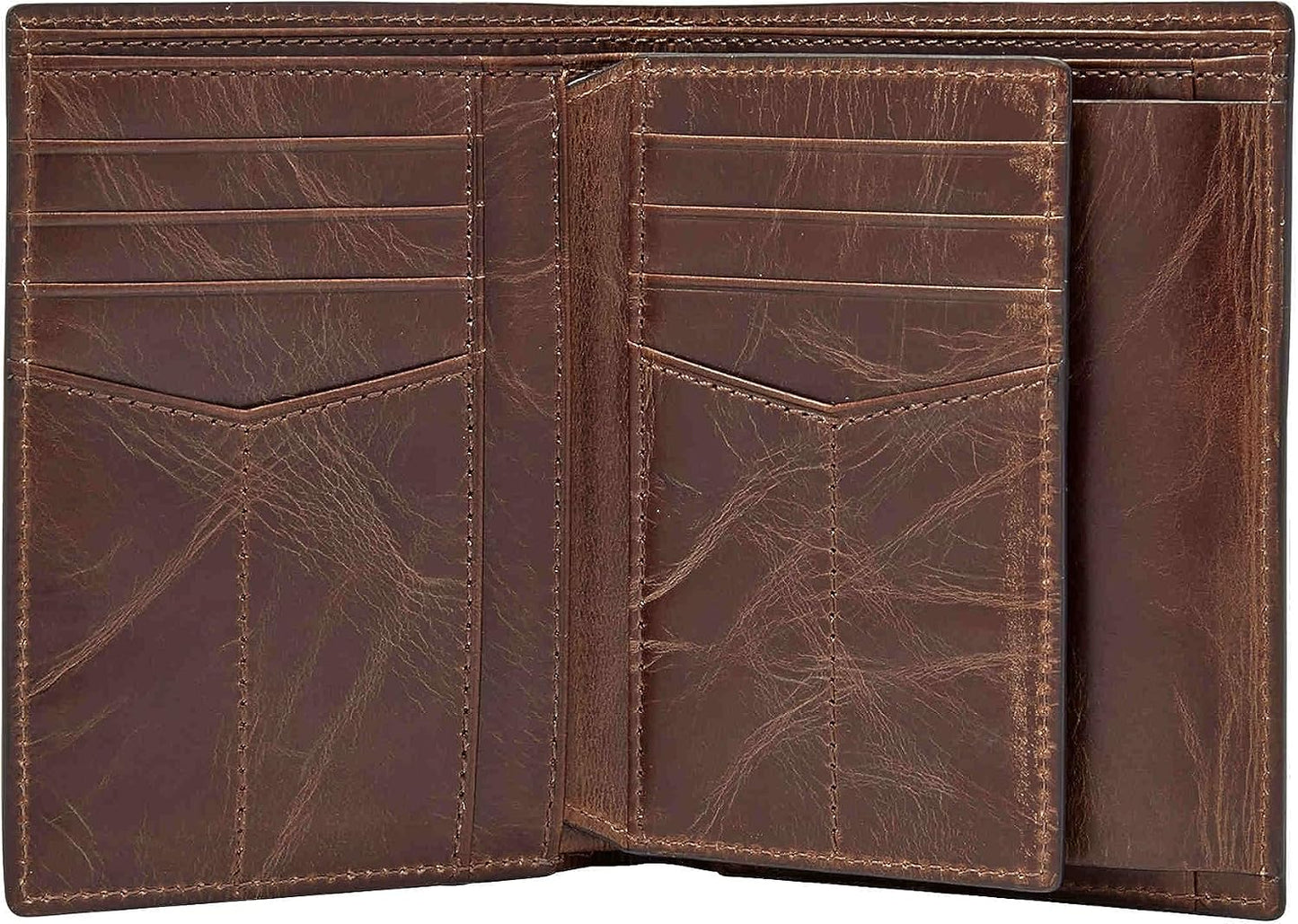 Fossil Billetera plegable de cuero con bloqueo RFID de gran capacid...