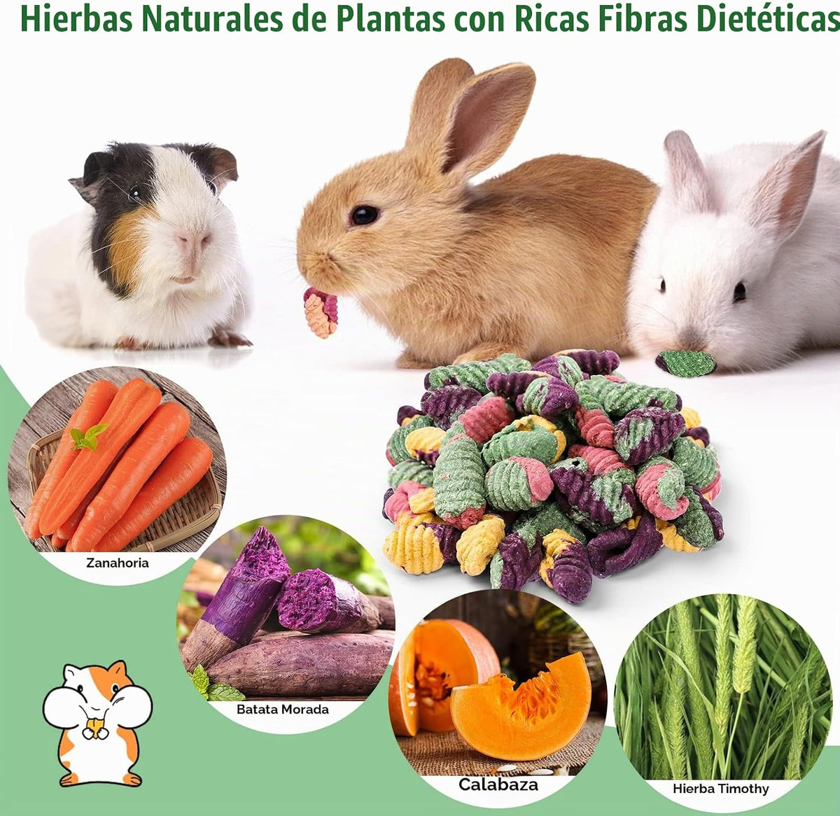 VESPRO Juguetes de conejo para conejos, juguetes masticables de con...
