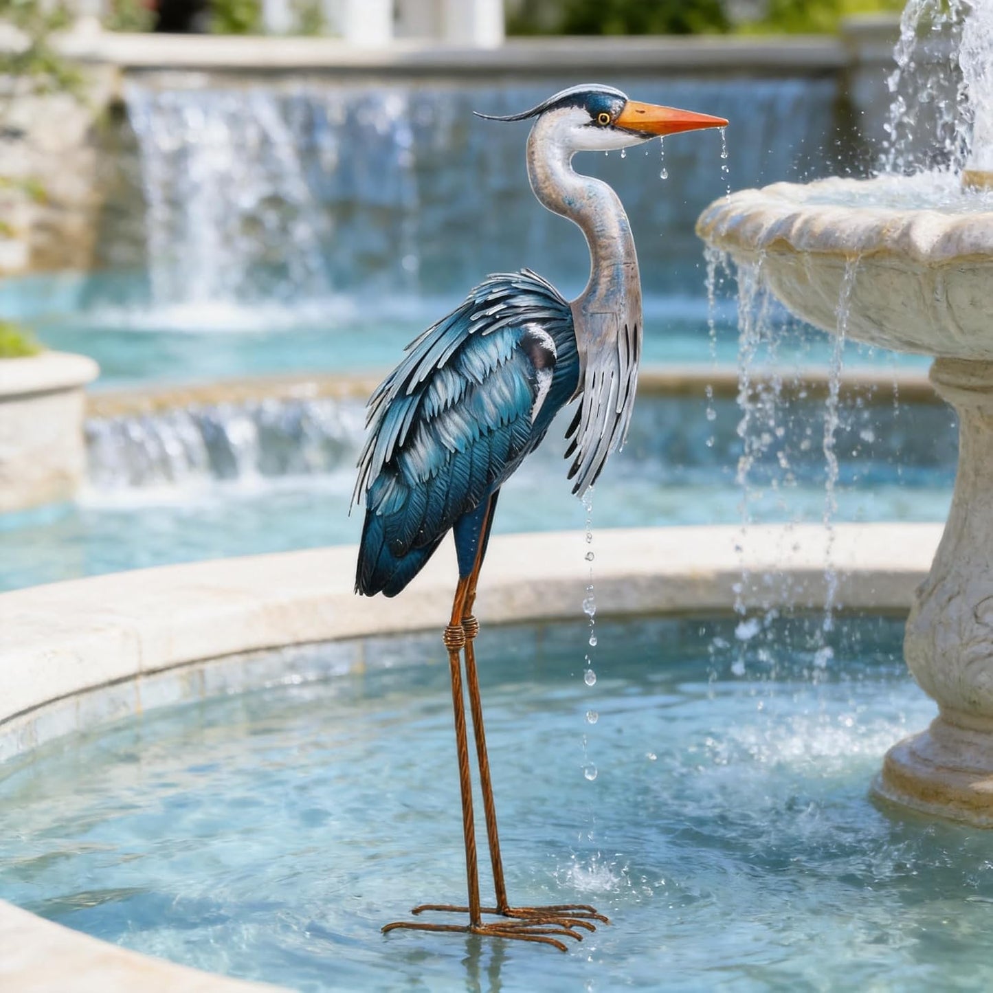 chisheen Estatuas de garza al aire libre, decoración de jardín, est...