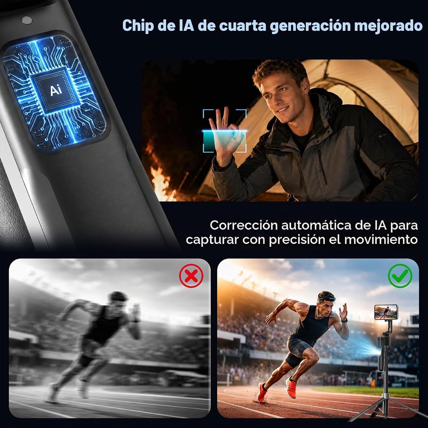 Trípode magnético para teléfono con luz para iPhone MagSafe de 70.9...