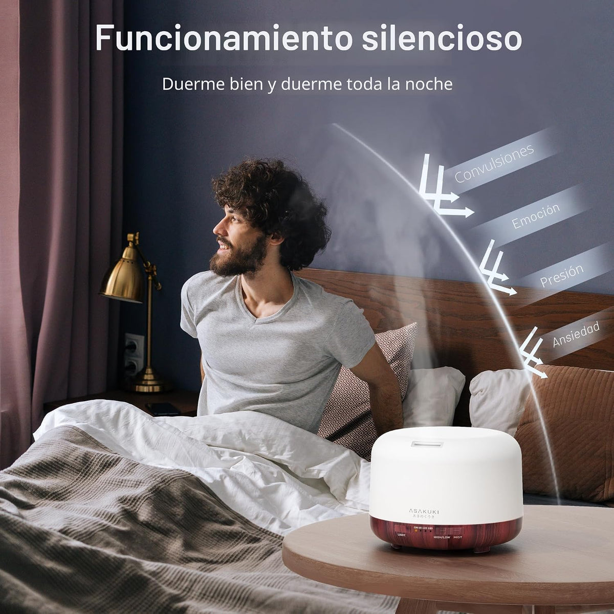 ASAKUKI - Difusor de aceites esenciales, vaporizador, humidificador...