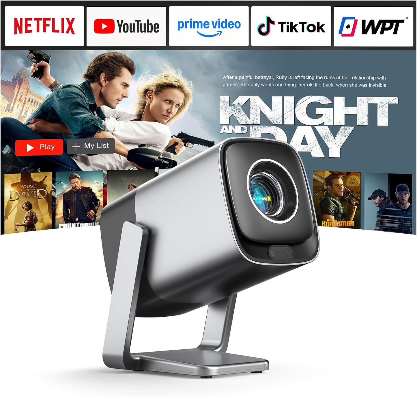 [Compatible con Netflix y TOF en tiempo real Focus] Mini proyector...