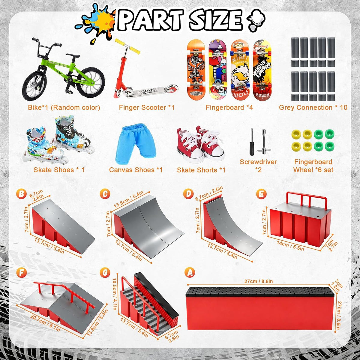 Hamino Kit de rampa de patinaje para patineta, juguetes de patineta...