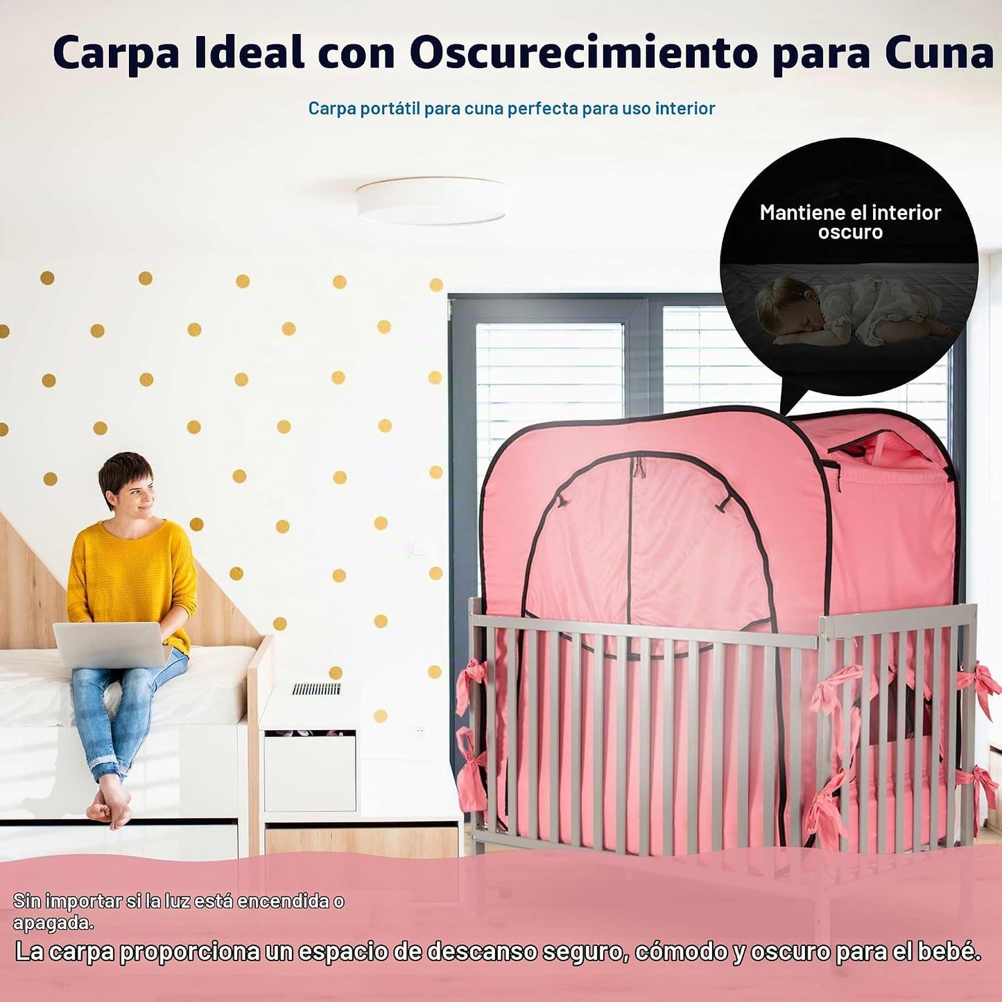 Poray - Tienda de campaña de privacidad para bebé, para cuna de dor...