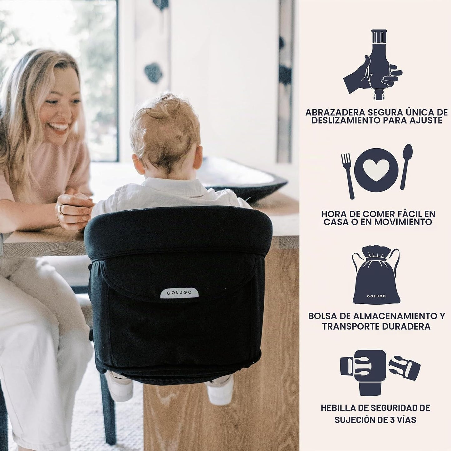 Colugo Silla alta con clip, silla alta portátil para bebé y niño, a...