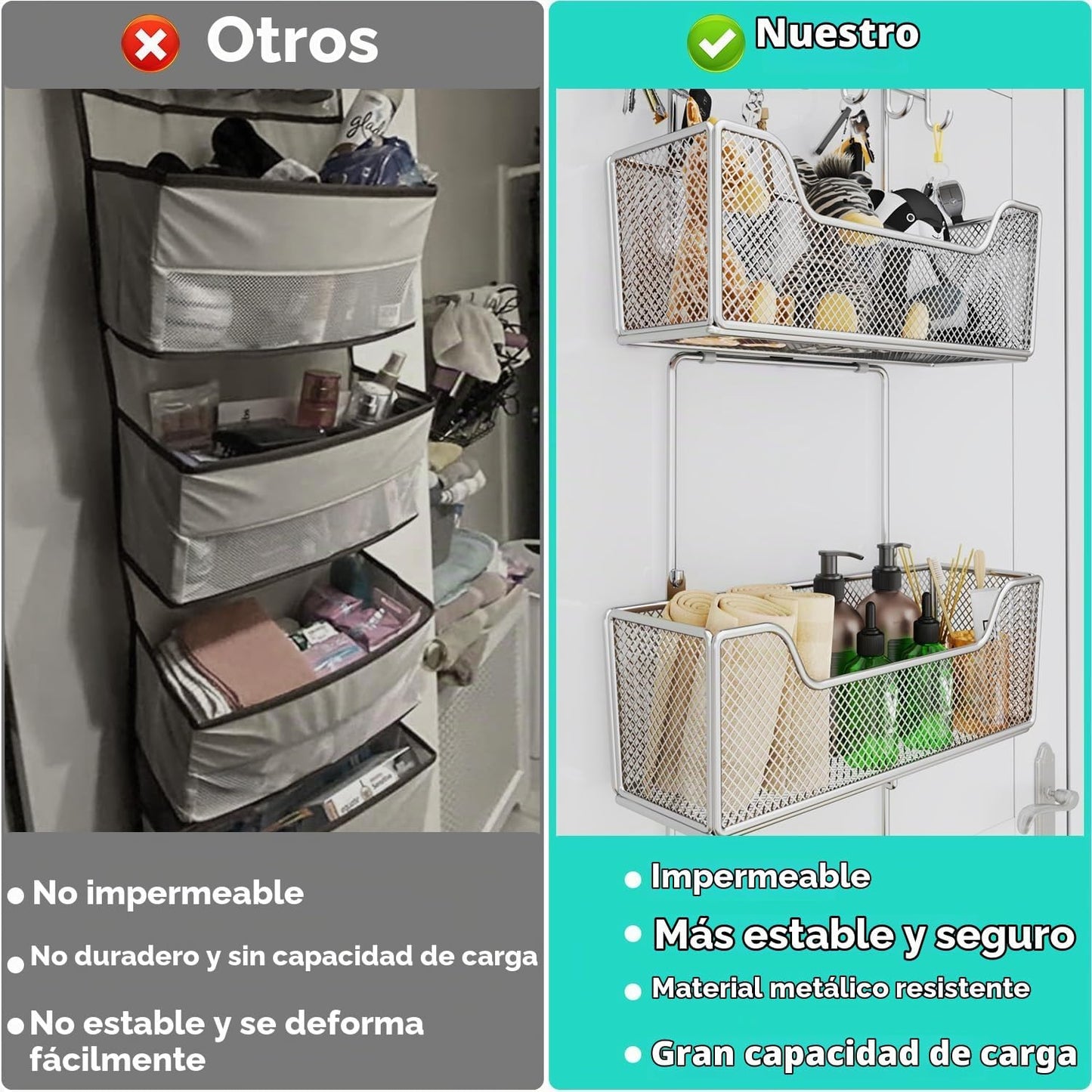 HapiRm Organizador sobre la puerta - Organizador colgante de puerta...
