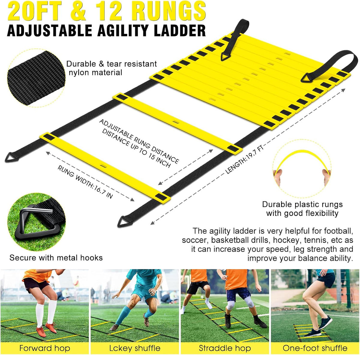 Porterías de fútbol para niños para patio trasero, juego de 2, 4 x...