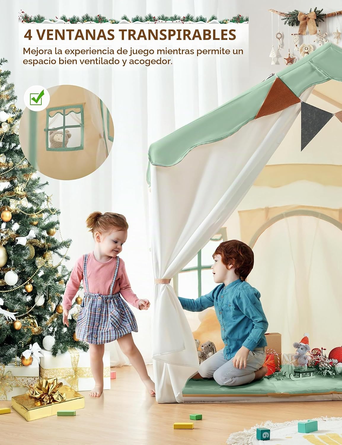 besrey Tienda de campaña para niños, tienda de campaña 2 en 1 con |...