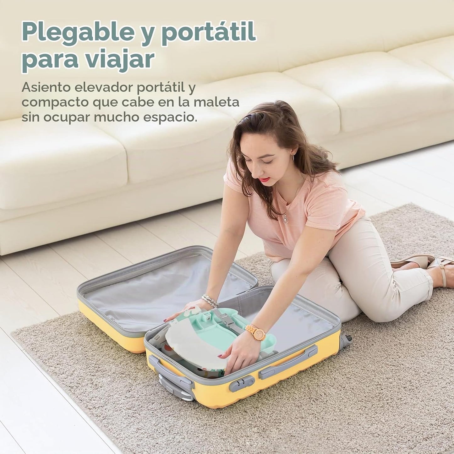 YOLEO Silla Alta para Bebé Asiento Elevador para Mesa de Comedor, A...
