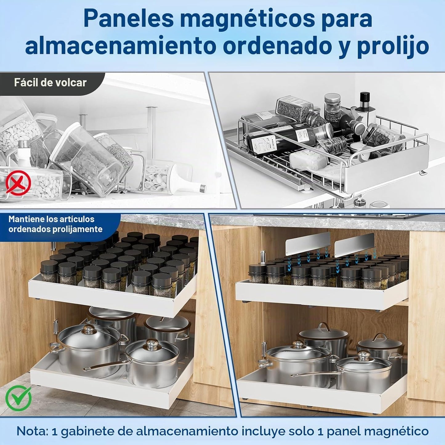 Insputer - Paquete de 2 organizadores extraíbles de ancho expandibl...