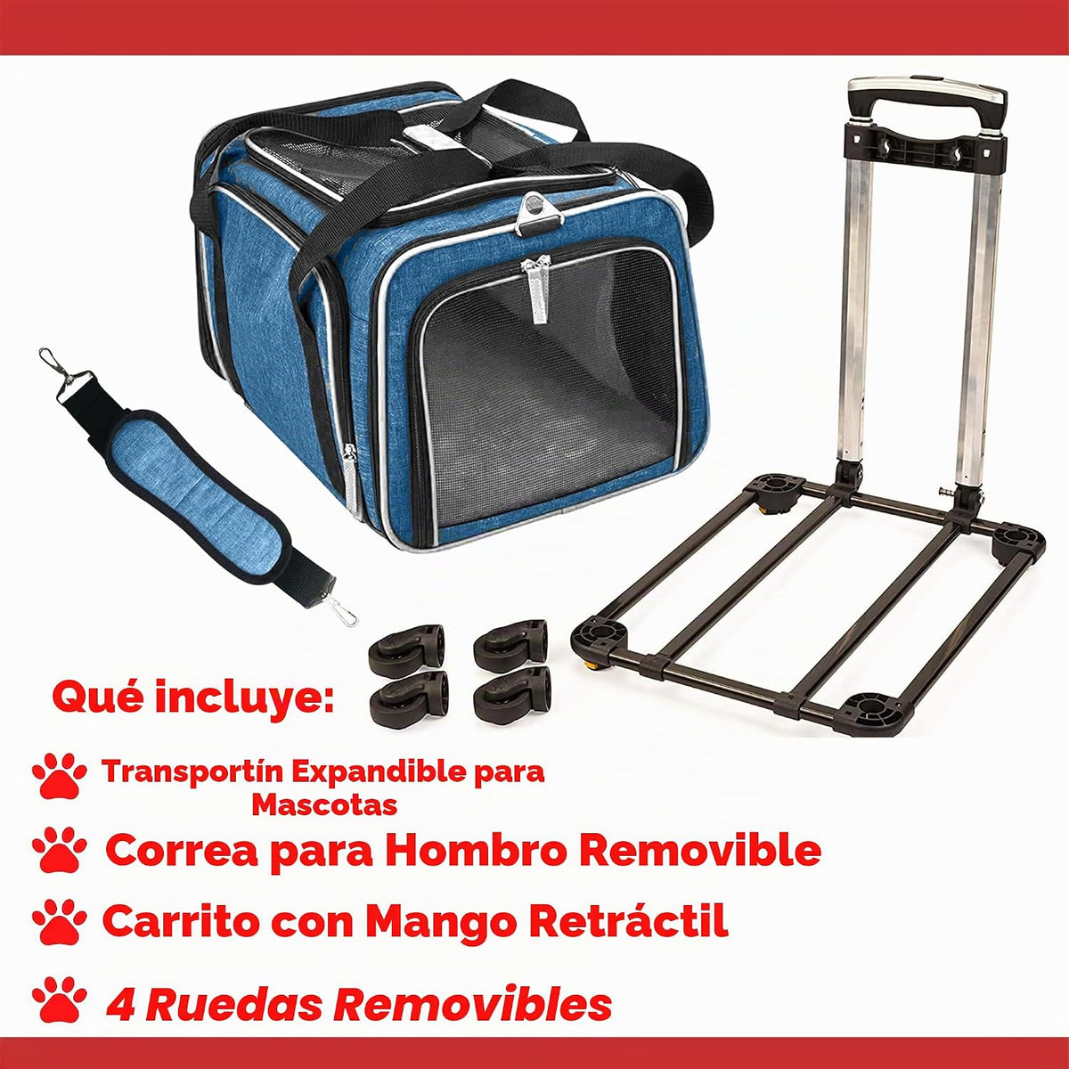 Ruff Life 101 Transportín de Mascotas Premium Expandible Aprobado p...