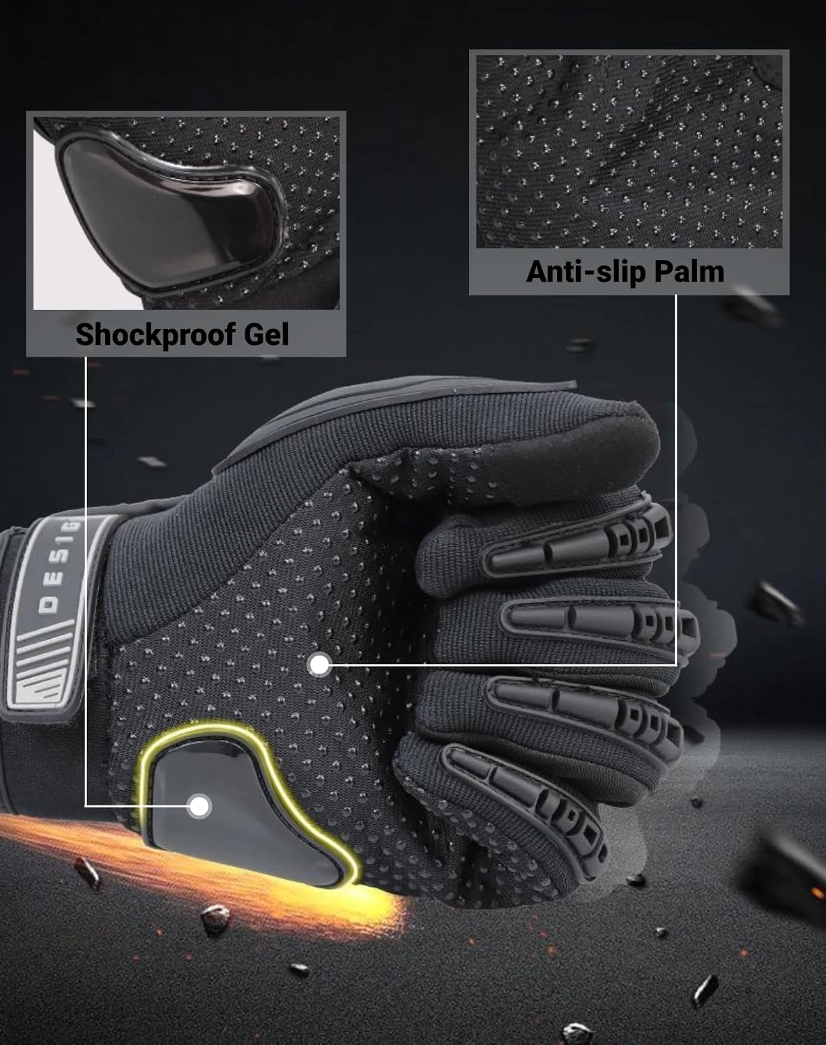 Heyjieyu Guantes de motocicleta transpirables para hombres y mujere...