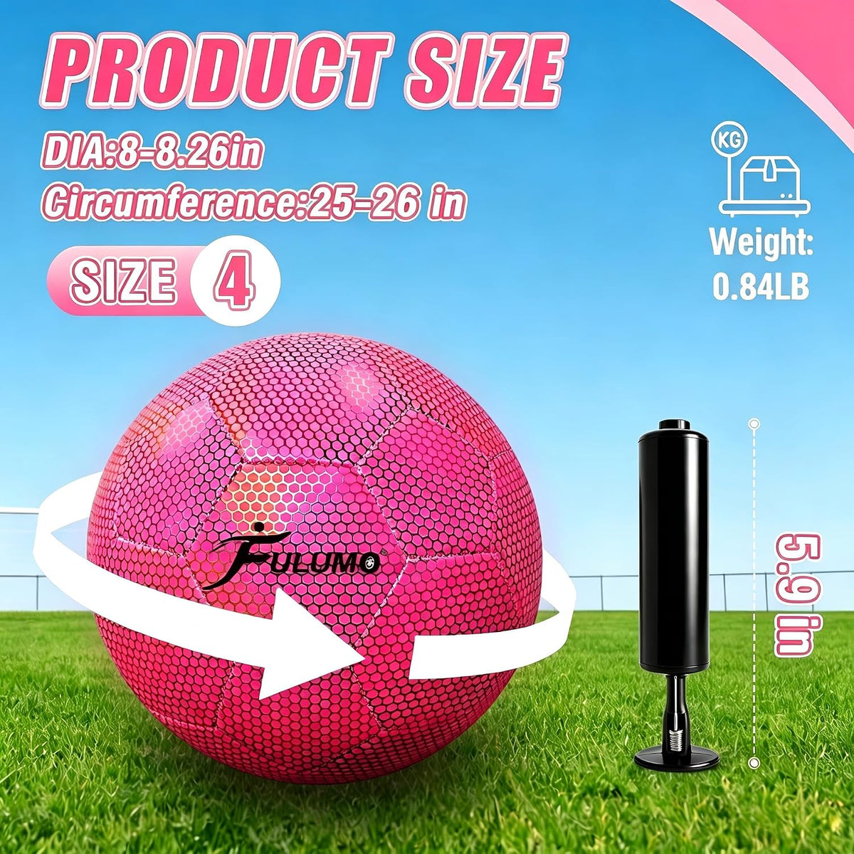 FULUMO Balón de fútbol que brilla en la oscuridad Tamaño 5\/Tamaño...