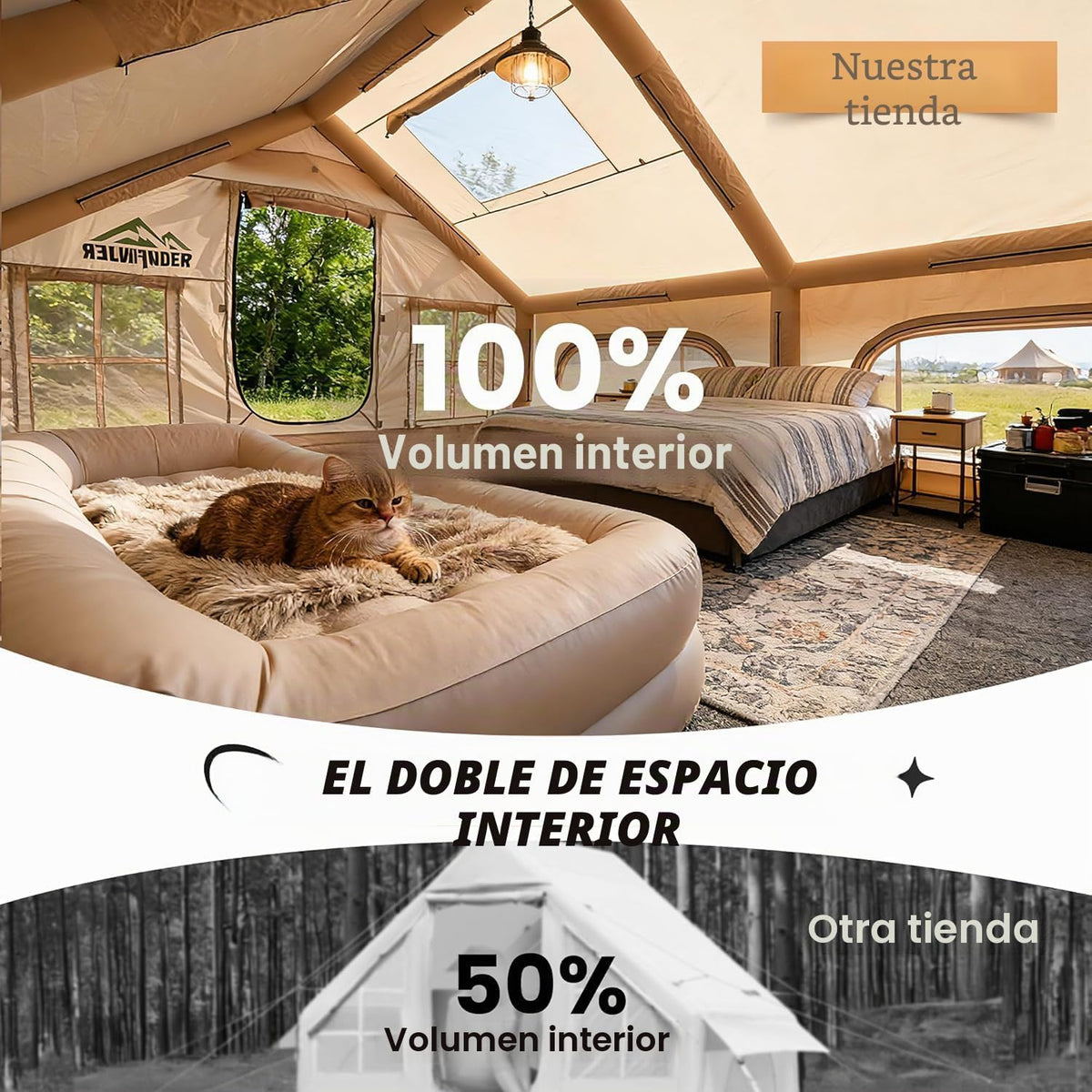 Carpa inflable con tragaluz y gato para estufa, carpas inflables, c...