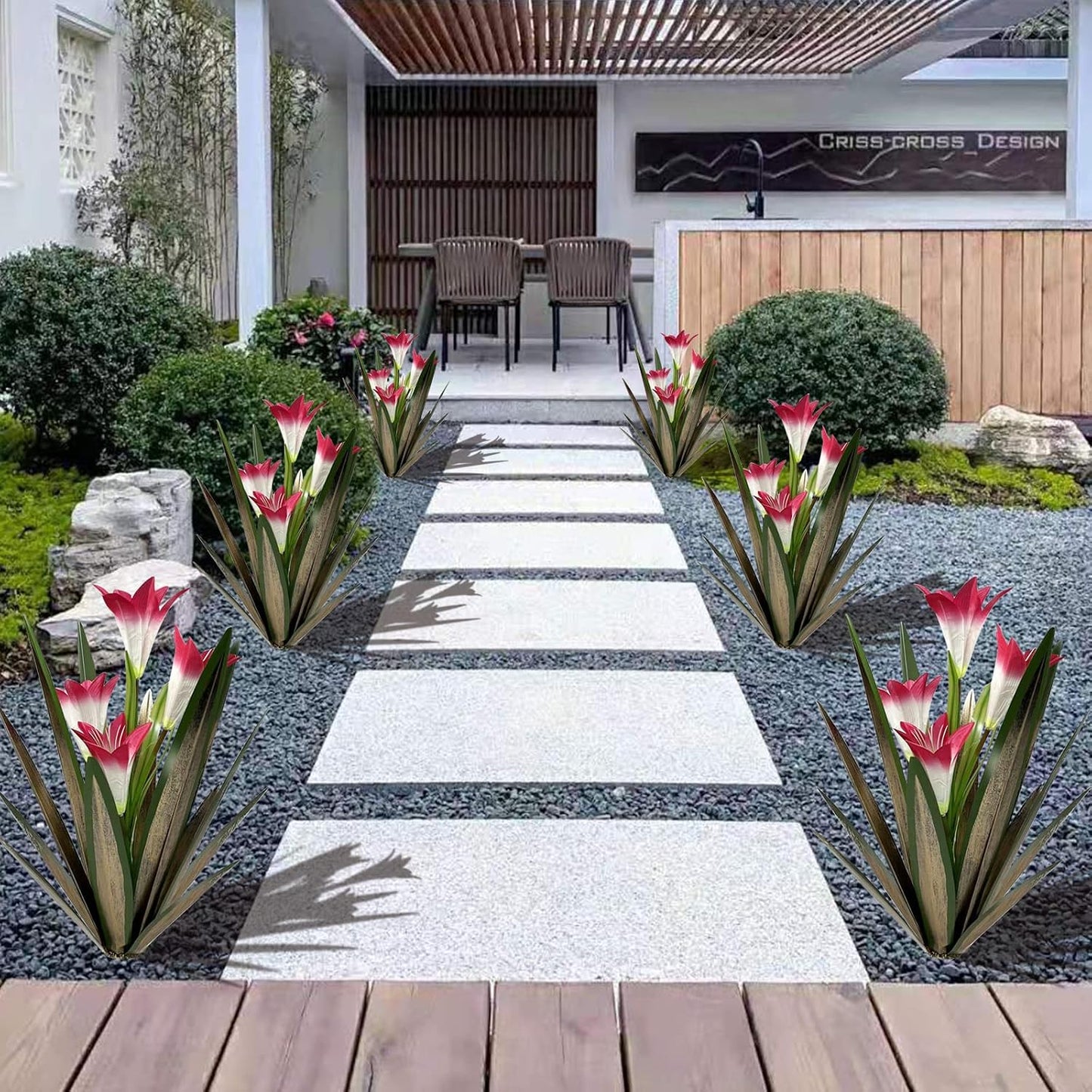 Homight Planta de agave de metal para decoración al aire libre, lir...