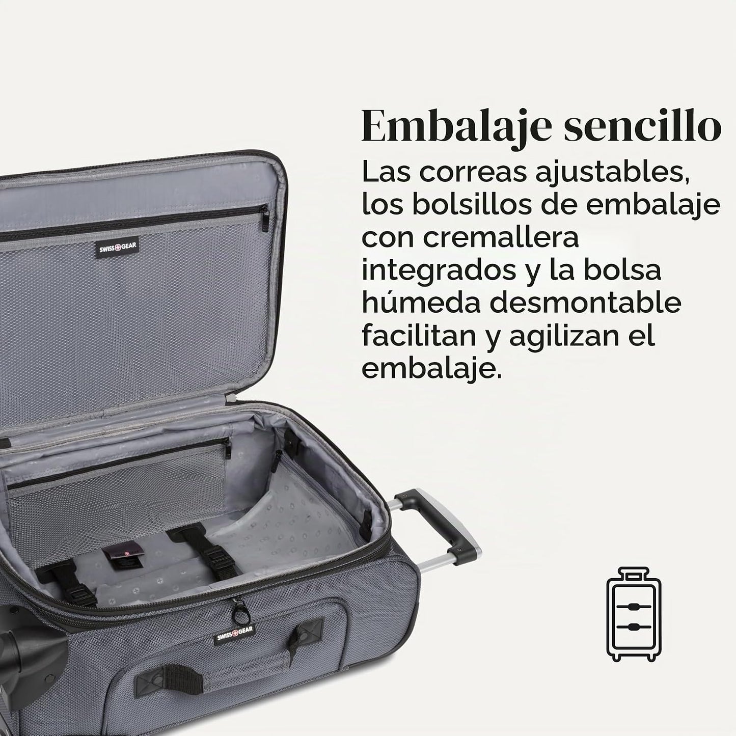SwissGear Sion Softside Expandible, Gris oscuro, Equipaje de mano,...