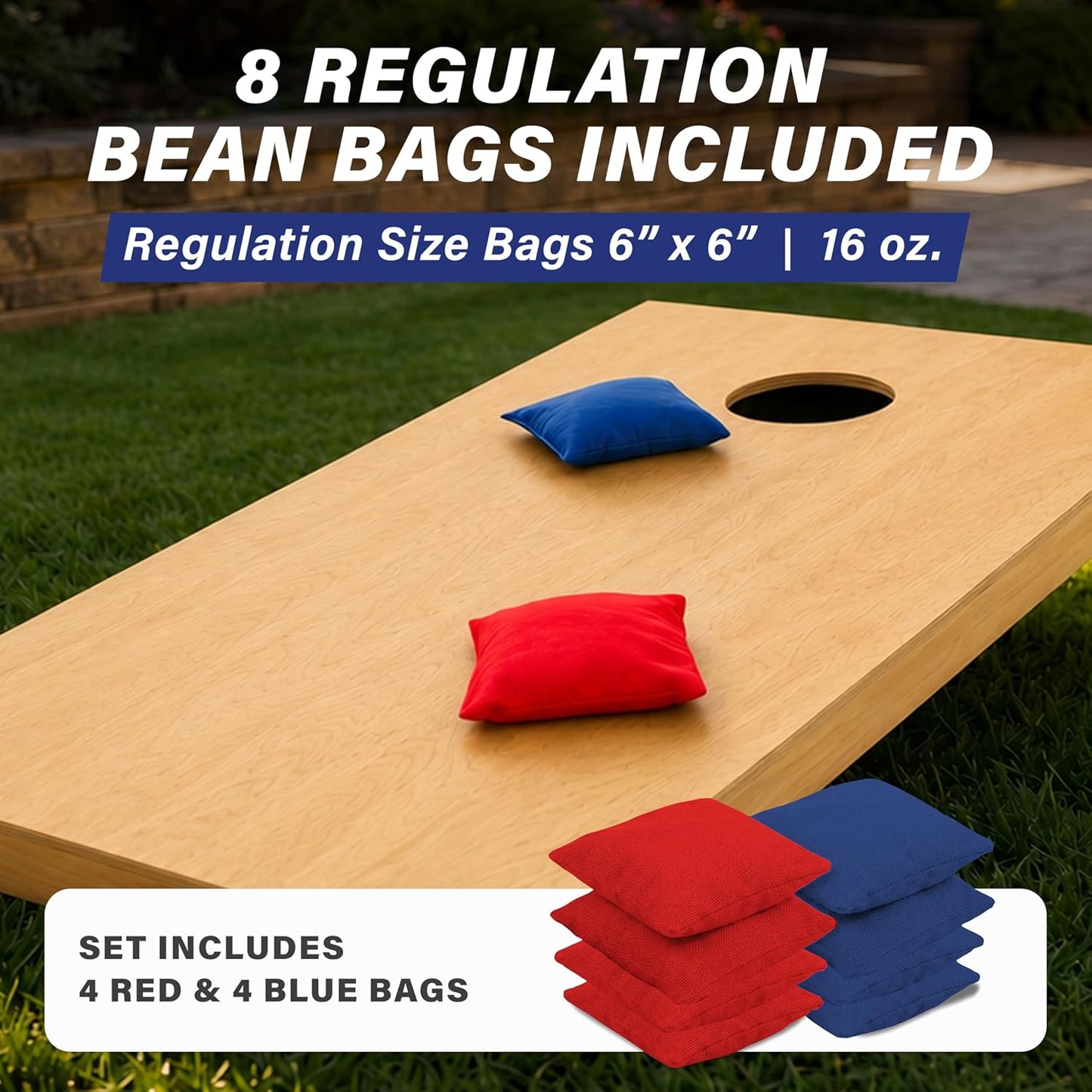 GoSports - Juegos de Cornhole de madera maciza de primera calidad -...