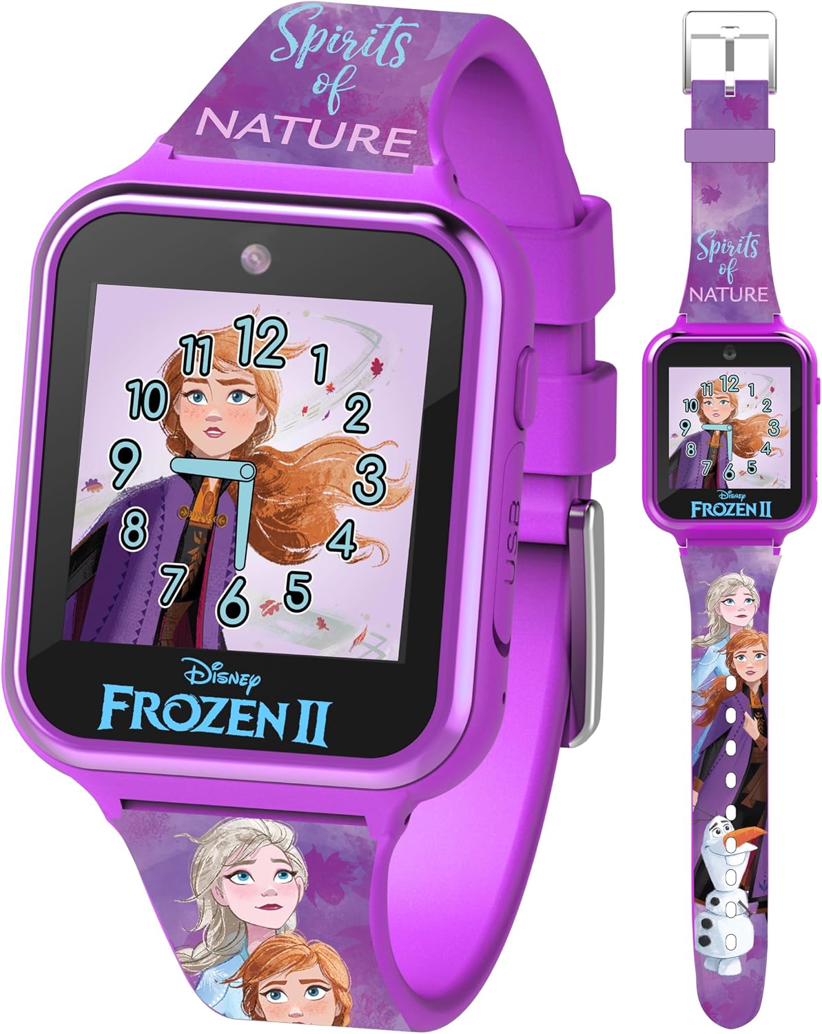 Accutime Reloj inteligente Disney Frozen para niños con cámara para...