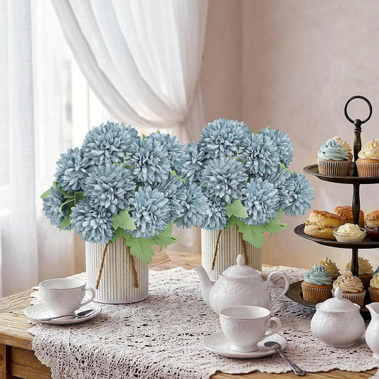 SEKNHOP Centros de mesa de flores prefabricados, juego de 6 crisant...
