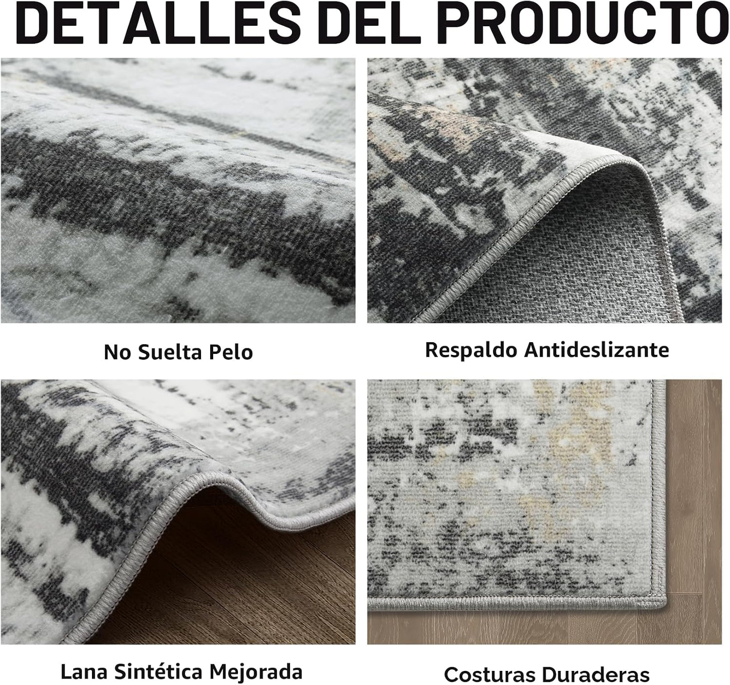 Tapete lavable de 8 x 10 pies: grande, moderno, abstracto, suave, a...