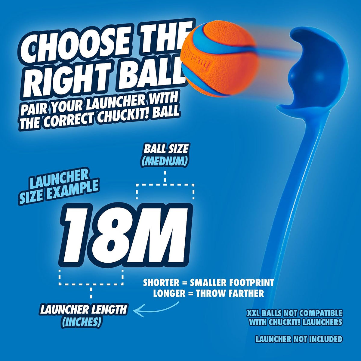 Chuckit! Junior 18M - Lanzador de pelotas para perros, 18 pulgadas...