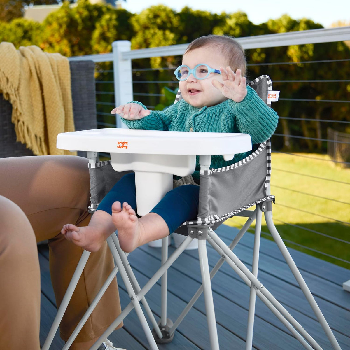 Bright Starts Pop 'N Dine - Silla alta portátil, para interiore...