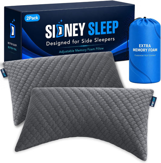 Sidney Sleep Juego de 2 almohadas de cama tamaño Queen para persona...