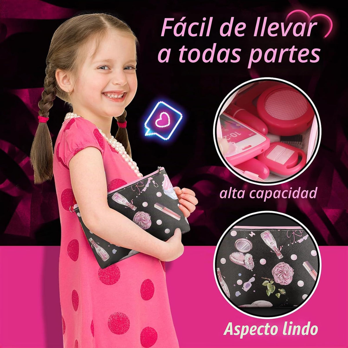 Woumserta Regalos para niñas, maquillaje básico de simulación para...