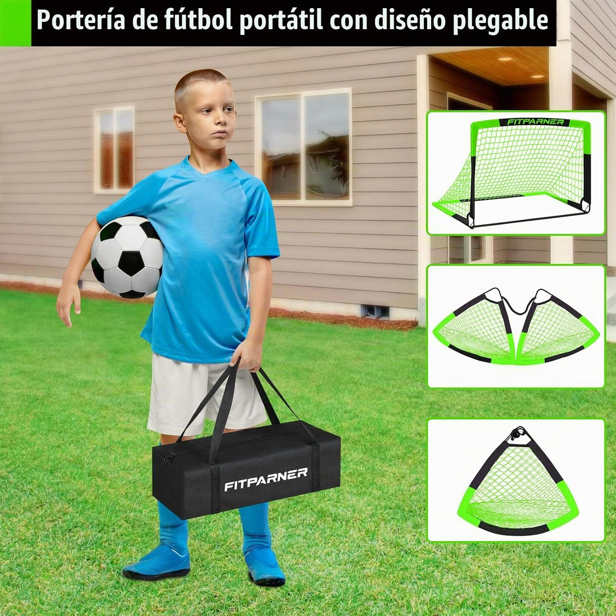 FITPARNER Arcos de Fútbol para Niños para Patio Trasero - Juego de...
