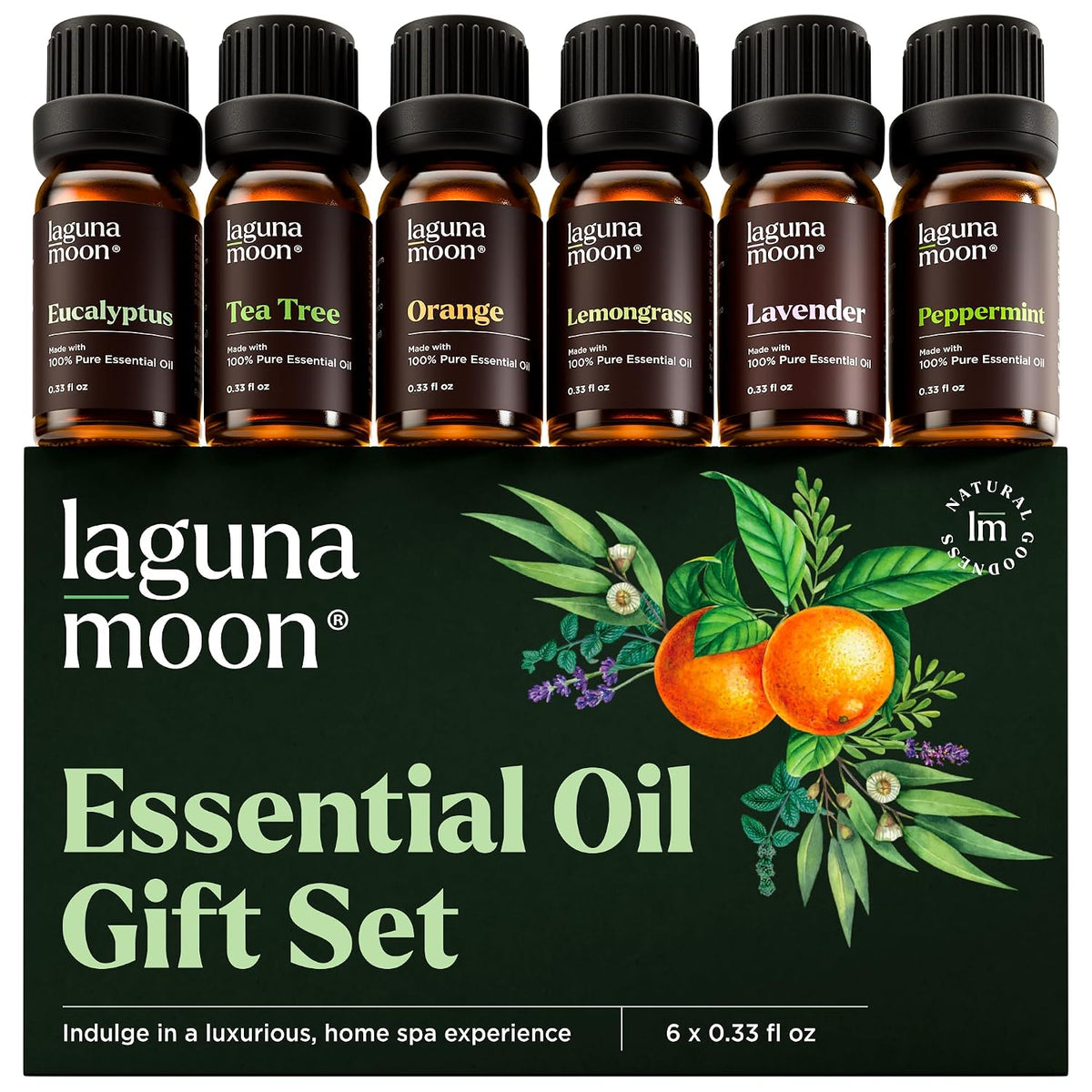 LagunaMoon - Paquete de 6 aceites esenciales con caja de regalo, me...