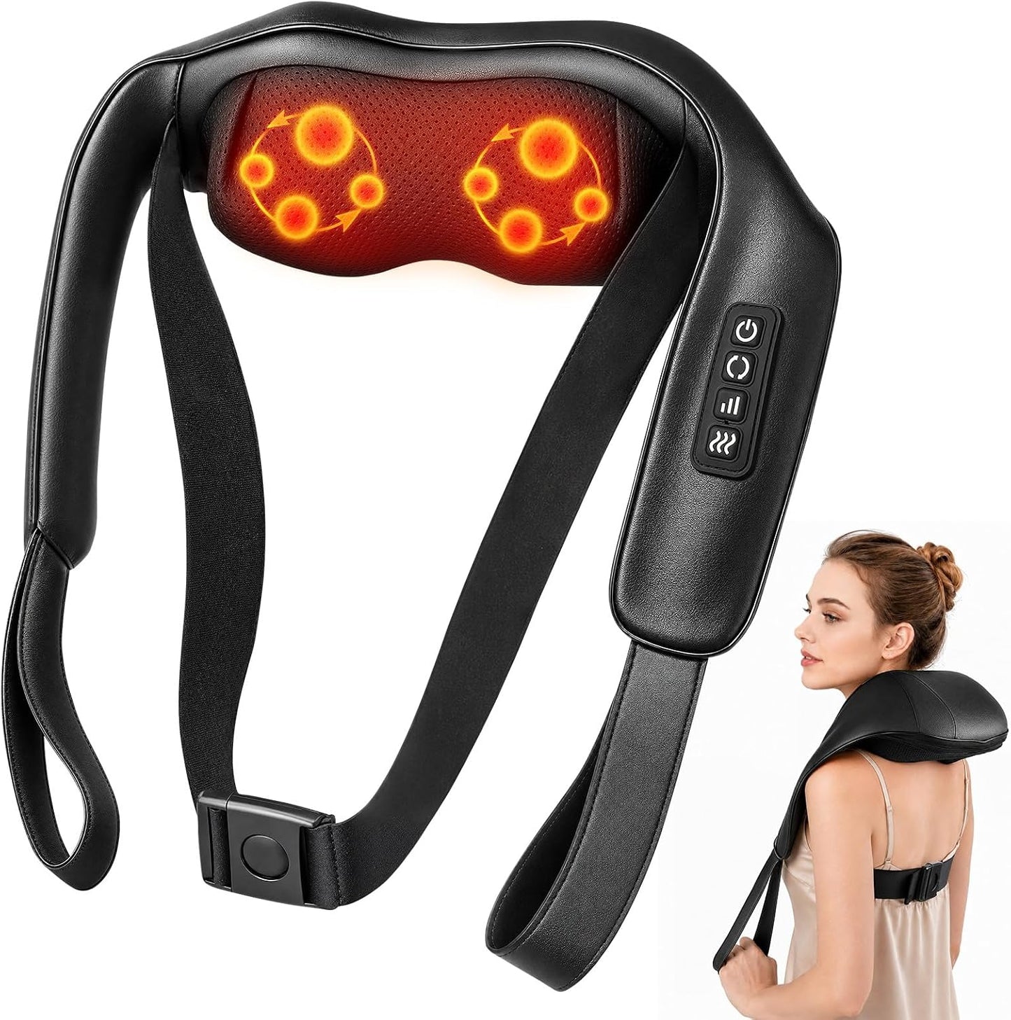 Smedz Masajeador de cuello 2026 con calor - Masaje Shiatsu inalámbr...