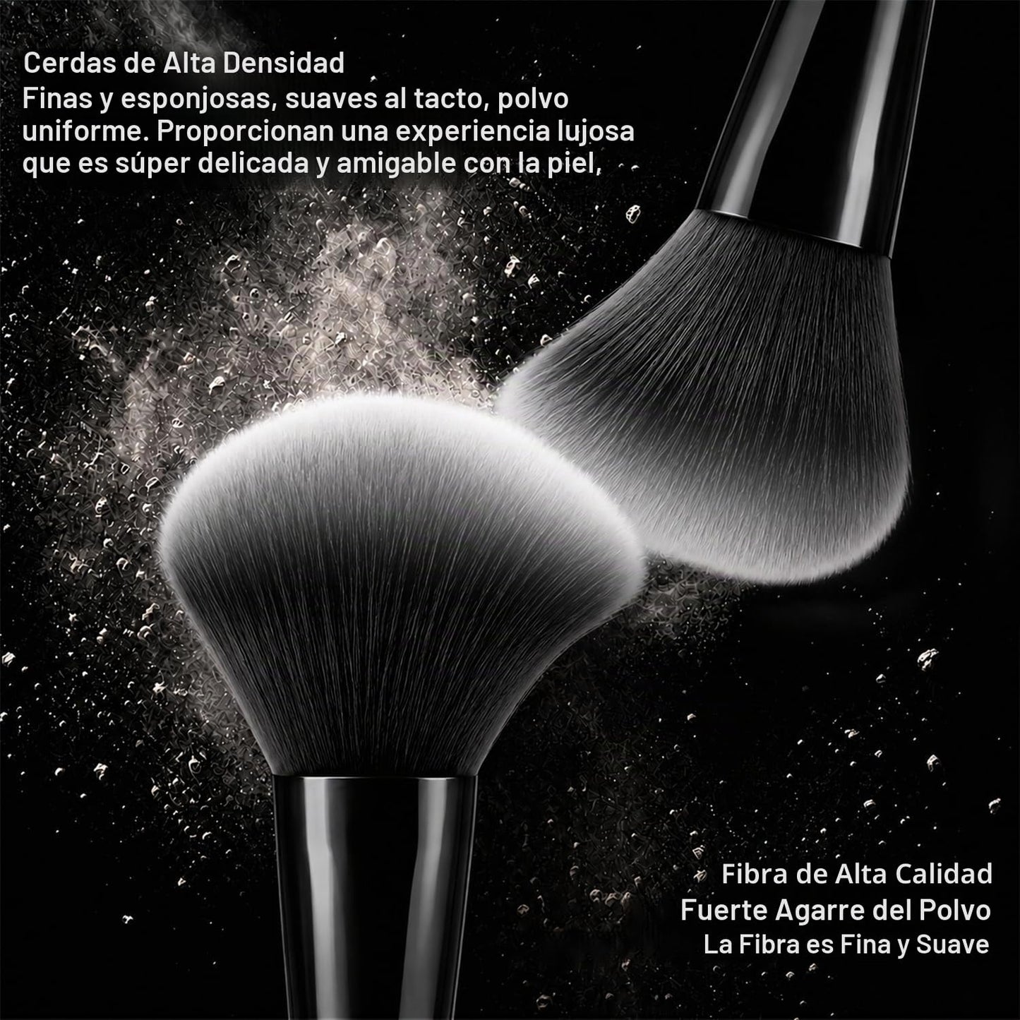 HGHDBT Juego de 65 brochas de maquillaje negro, kit de maquillaje p...