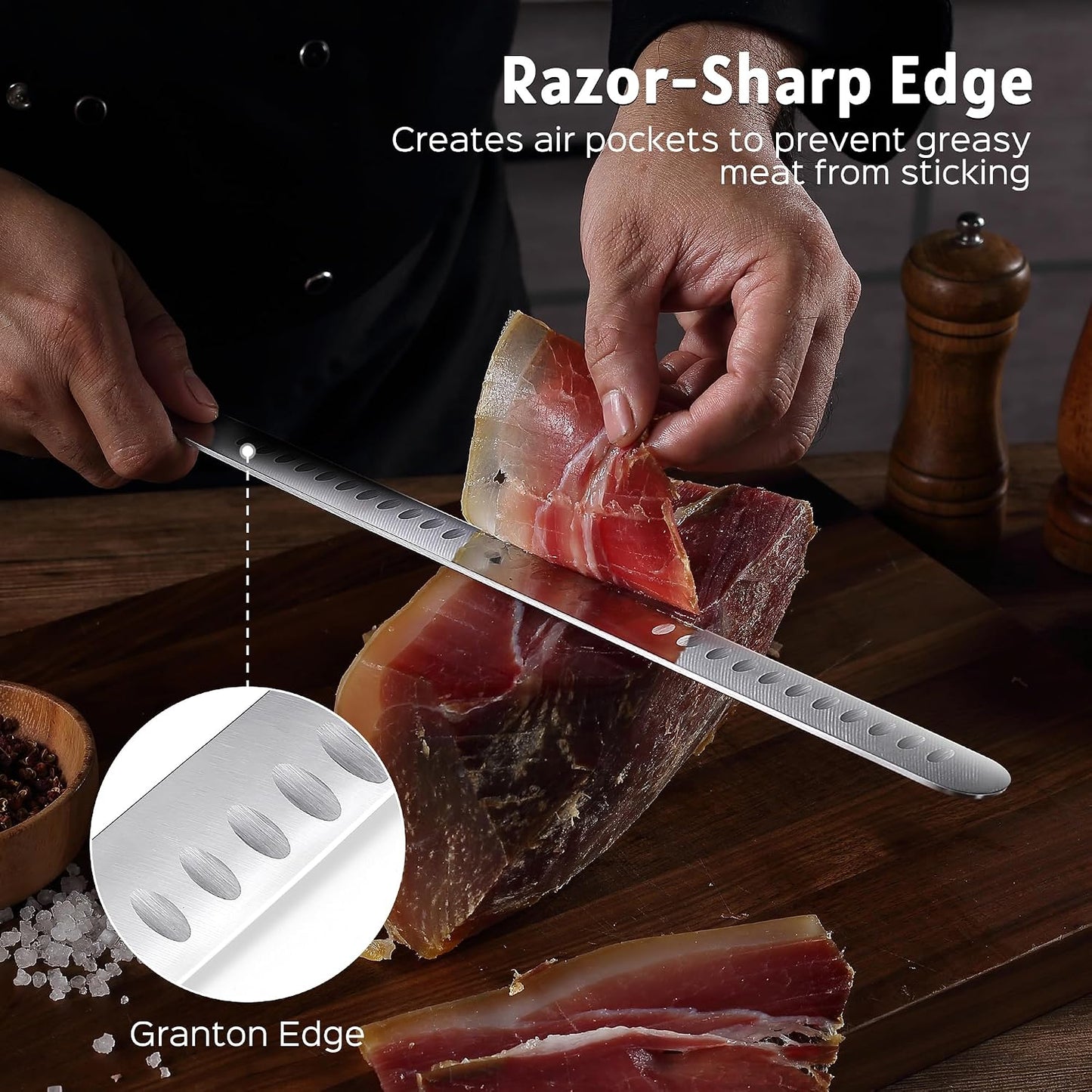 PAUDIN Cuchillo de trinchar, cuchillo para brisket de 12 pulgadas,...