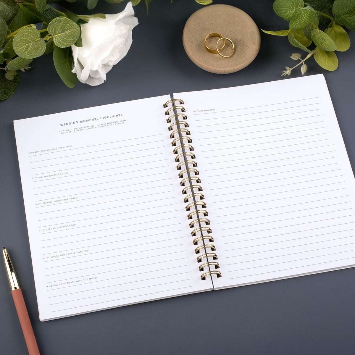 Mead Moments - Agenda de boda y diario de matrimonio, 6 x 8 pulgada...