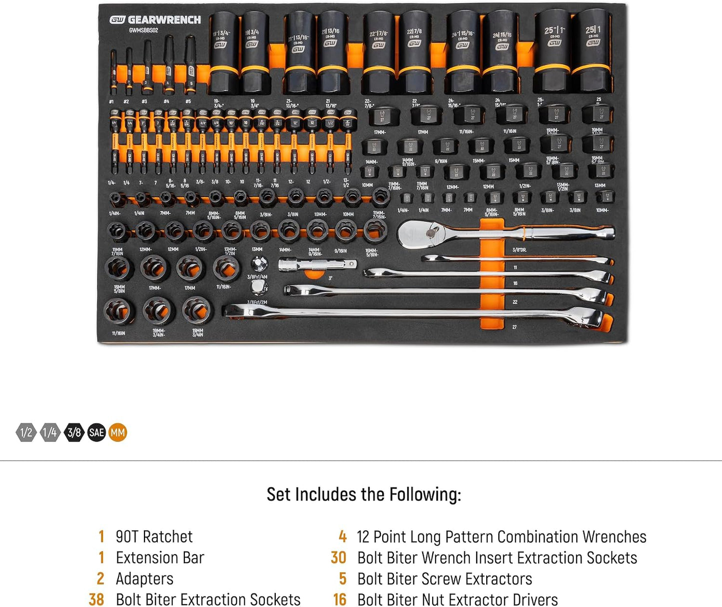 GEARWRENCH Juego de 97 herramientas para mecánicas Biter de pernos...