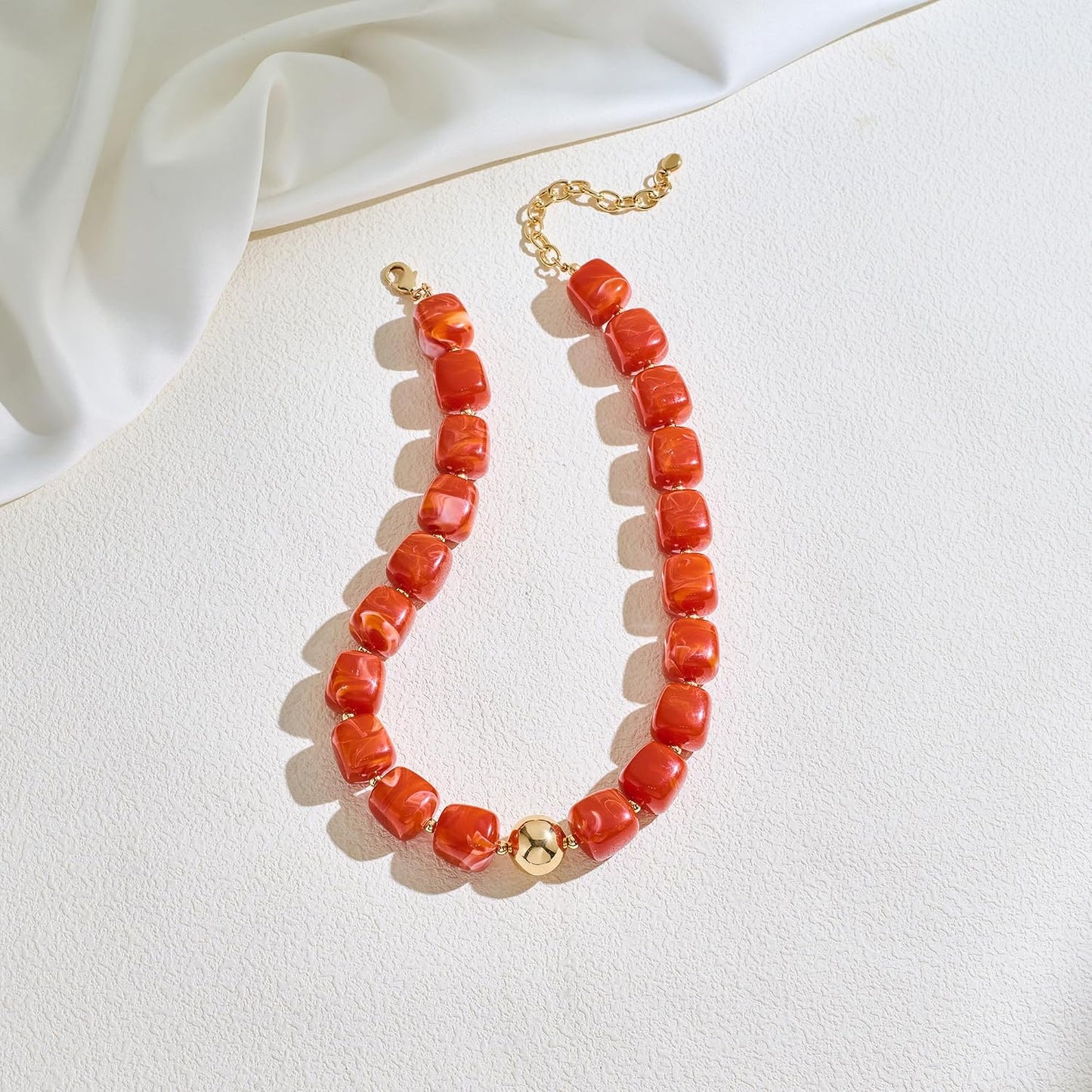 INNERDIVA Joyería de playa de verano, collar de cuentas gruesas par...