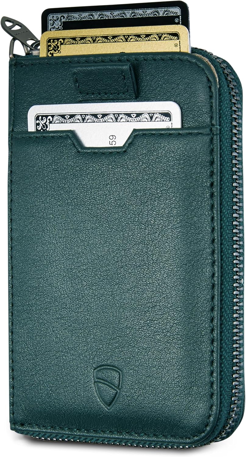 Vaultskin - Cartera de cuero con cierre de cremallera, minimalista...