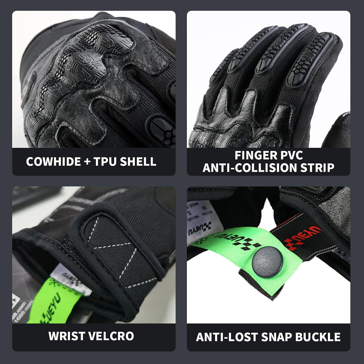 Masontex Guantes de motocicleta para hombres y mujeres, guantes de...