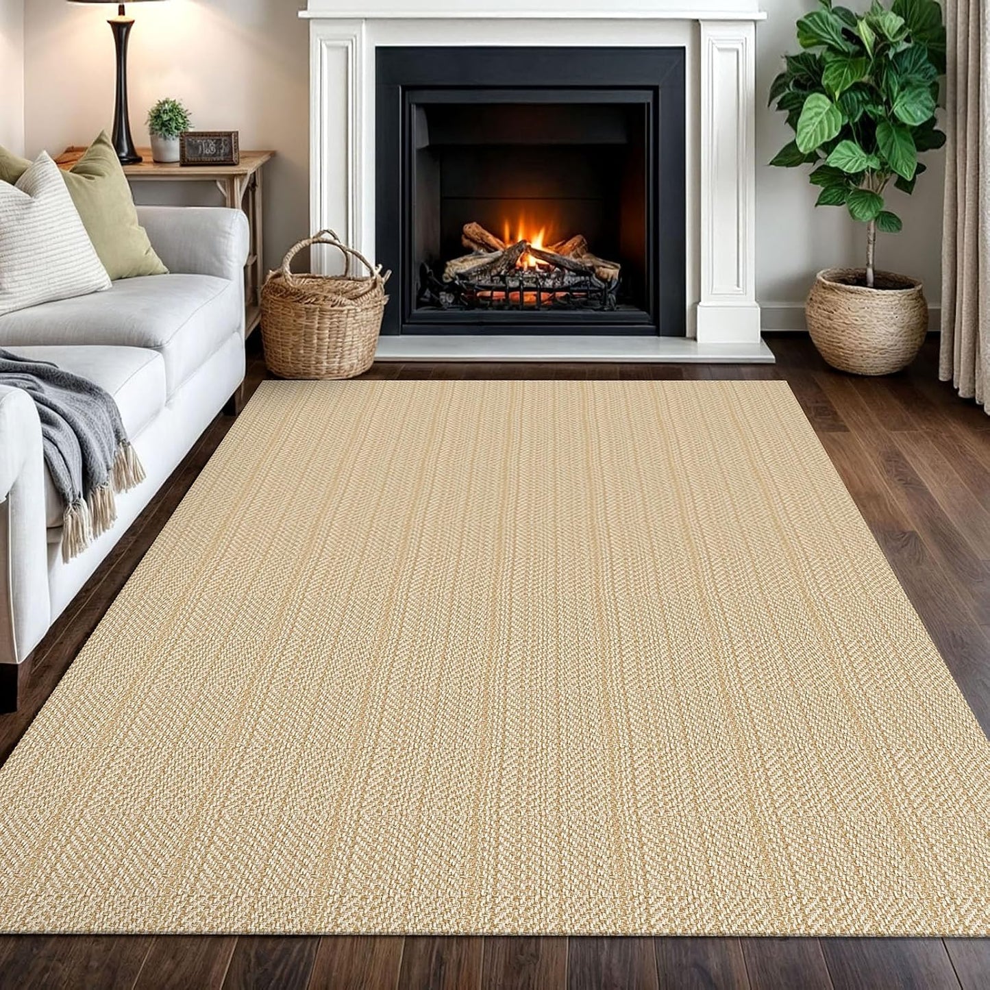 IOHOUZE Alfombra lavable de 5 x 7 pies, antideslizante, con respald...