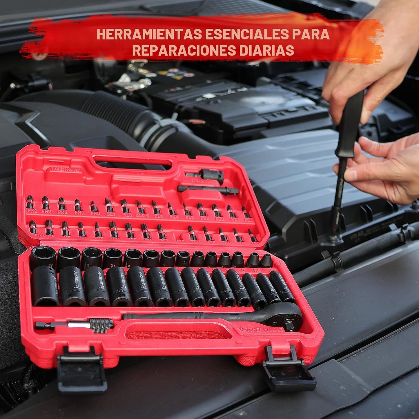 Juego de llaves de impacto de 64 piezas con brocas de accionamiento...