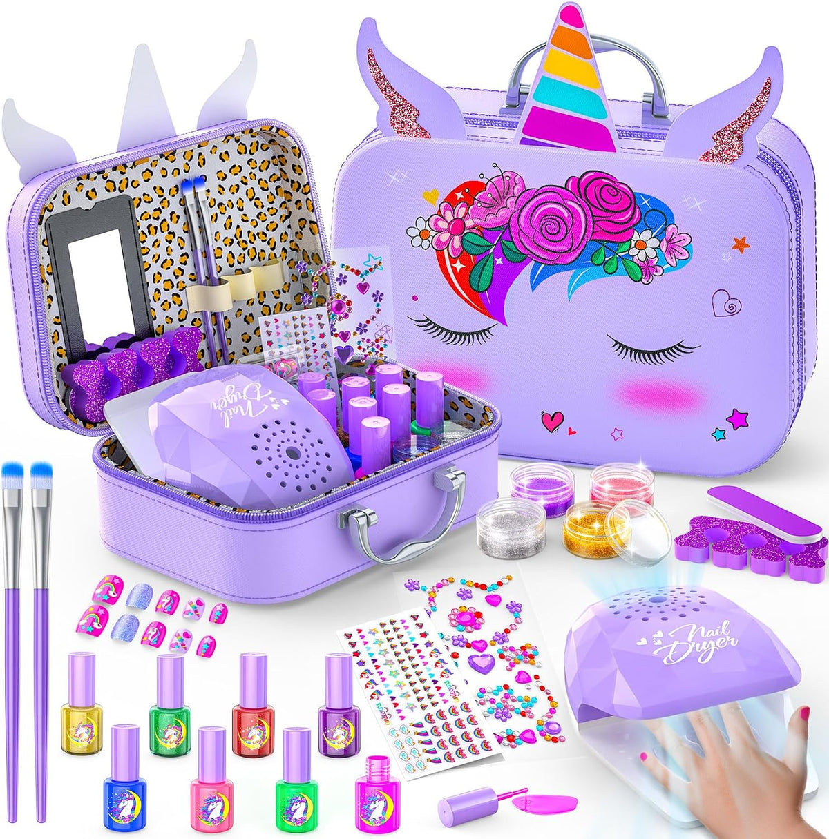 Set de Esmalte de Uñas para Niñas, Kit Todo en Uno de Arte de Uñas...
