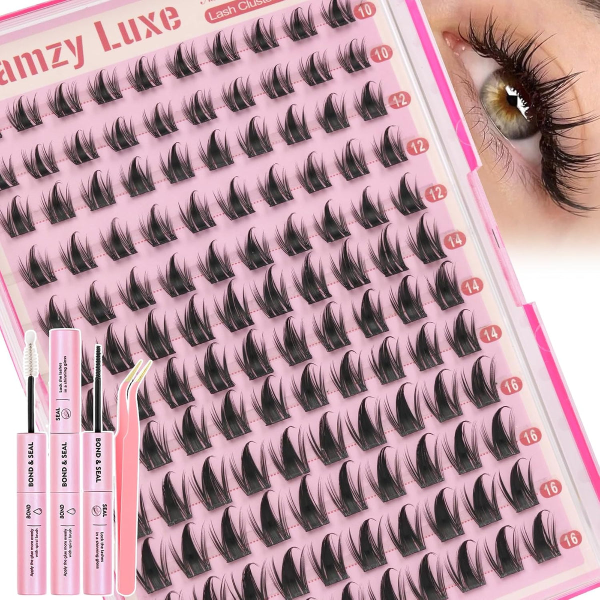 Kit de racimos de pestañas de manga Wispy de 0.394 a 0.630 pulgadas...