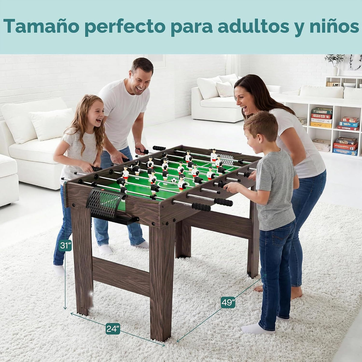SereneLife Mesa de futbolín de 48 pulgadas, mesa de juego de fútbol...