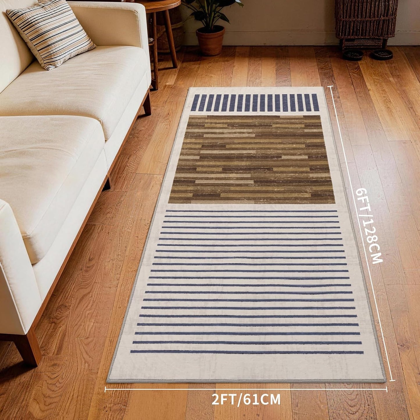 YIHOUSE Alfombra de pasillo de 2 x 6 pies, antideslizante, lavable,...