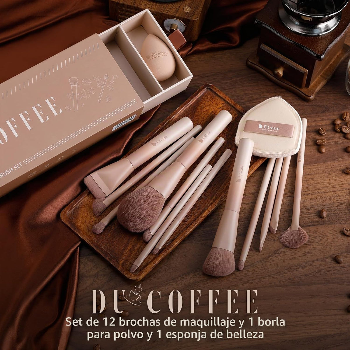 DUcare Juego de 14 brochas de maquillaje, 12 brochas de maquillaje...