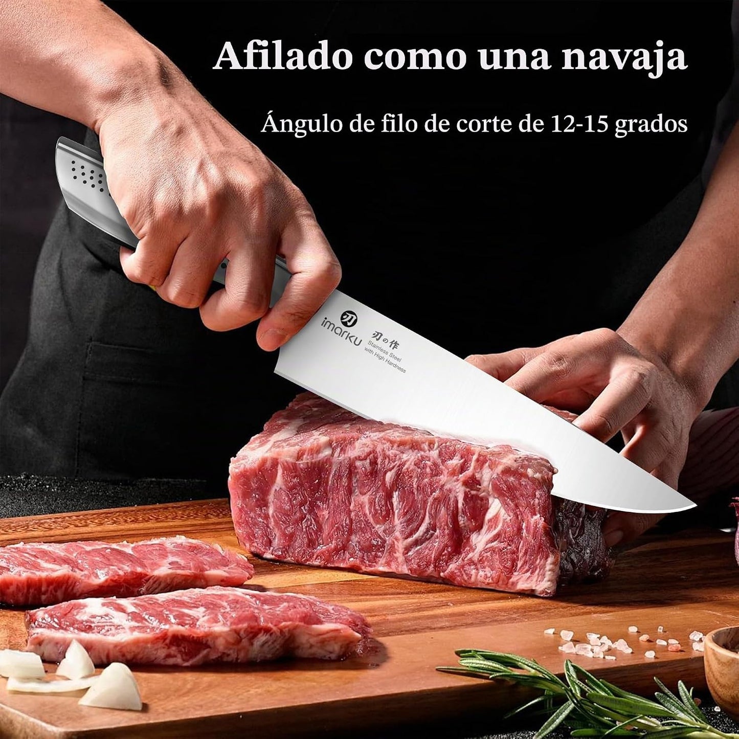 imarku® Juego de cuchillos de cocina, 15 piezas, juego de cuchillos...