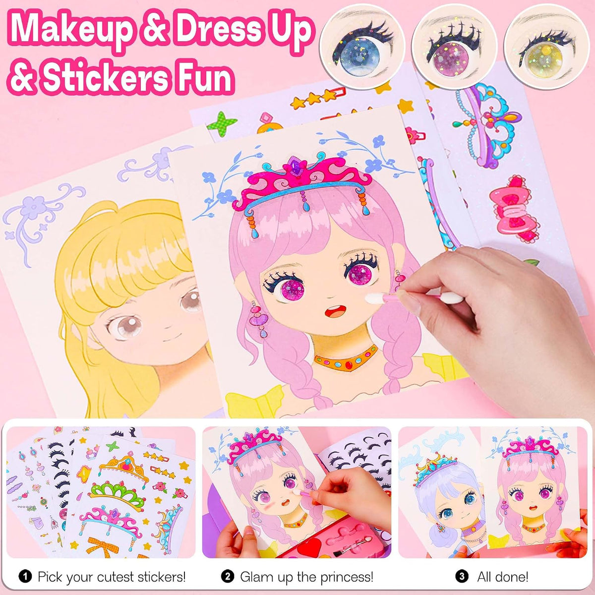 iGetooy Juego de disfraces 4 en 1, maquillaje de princesa fantasía,...