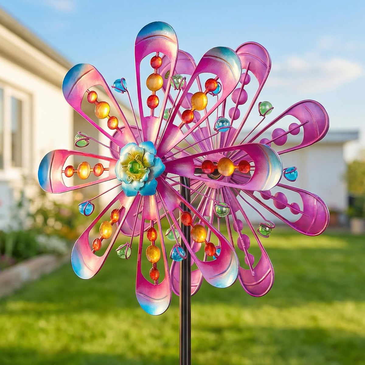 Molinillos de viento para exteriores para patio y jardín, 13 x 63 p...