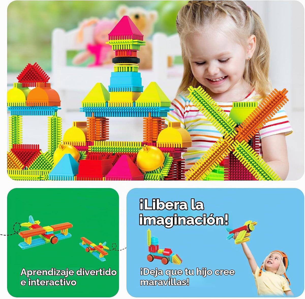 PicassoTiles Juego de 120 piezas de bloques de construcción entrela...