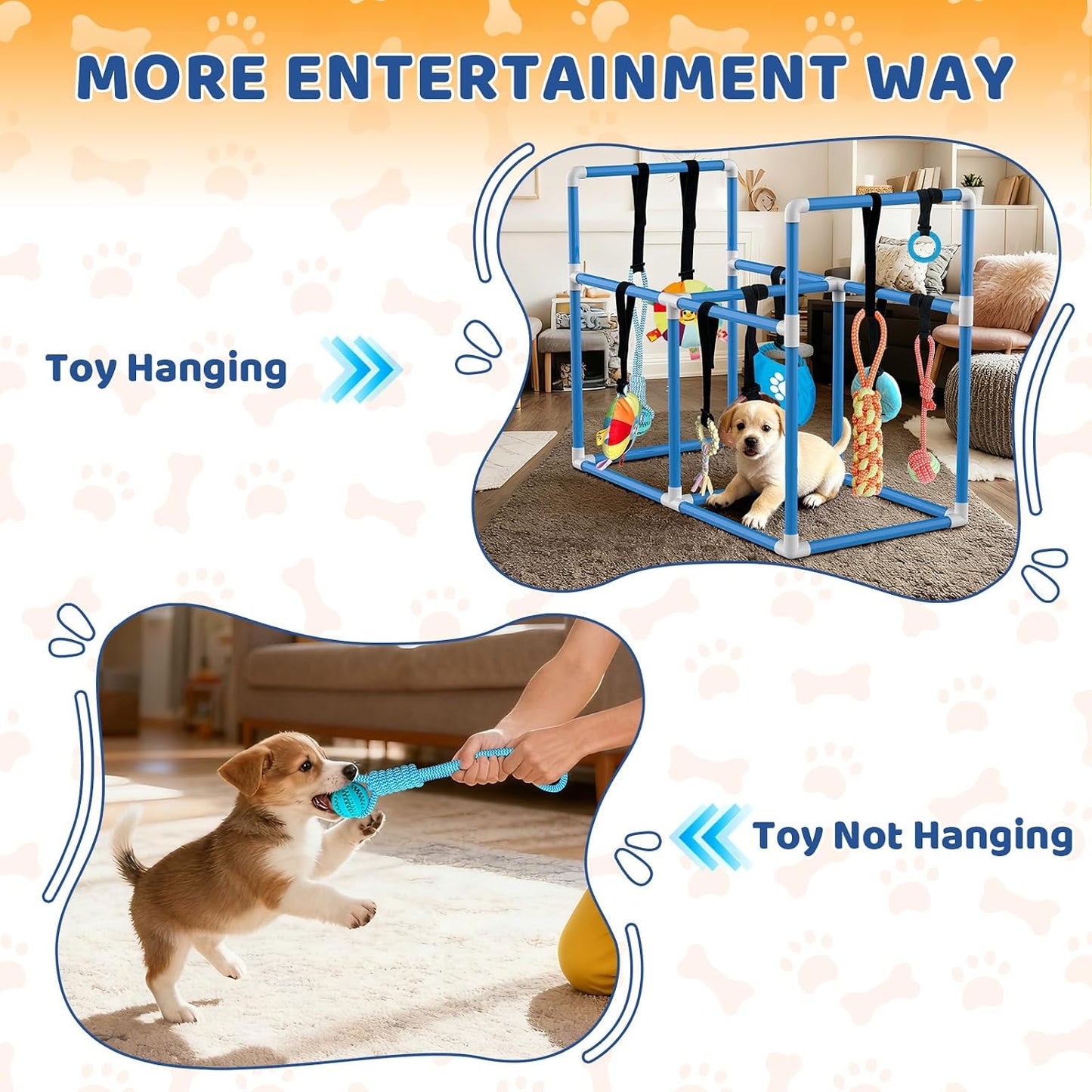 Gimnasio grande para cachorros y 10 juguetes colgantes para jugar e...